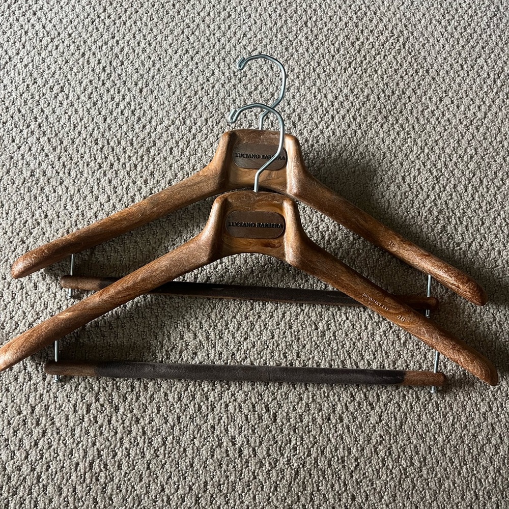2 Sturdy Luciano Barbera Suit Hangers